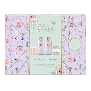 Baylis & Harding Set Regalo Per La Cura Del Corpo Al Tè Alla Lavanda E Rosa Canina, 4 Pezzi