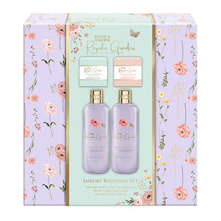 Baylis & Harding Set Regalo Di Tè Alla Lavanda E Rosa Canina, Set Da 4 Pezzi