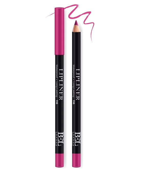 Bel London, Lápiz labial de contorno, resistente al agua, con aceite vegetal hidrogenado, 116, rosa, 0,78 g