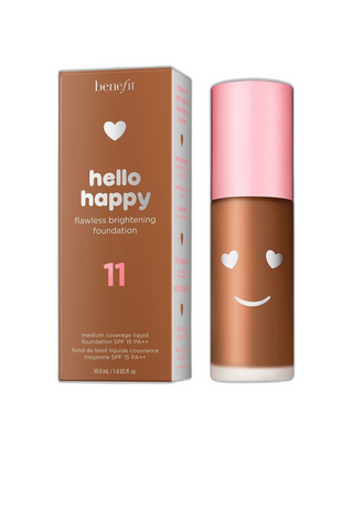 Benefit, Hello Happy, Illuminating, жидкая тональная основа, 11, нейтральный темный, SPF 15, 30 мл