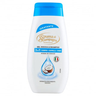 Spuma Di Sciampagna Benessere - Gel Doccia & Shampoo Idratante - Acqua Di Cocco 250 Ml