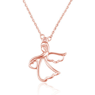 Beneto Bronzen ketting met engel AGS1326/47-ROSE