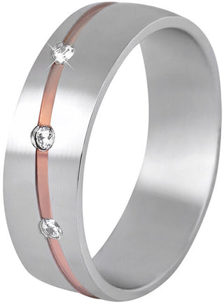 Beneto exclusive SPD07 투톤 스틸 여성용 반지 - 회로: 54mm