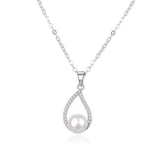 Beneto Elegante zilveren ketting met echte parel AGS984/47P