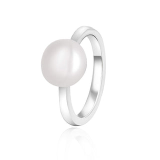 Beneto Elegante Anello In Argento Con Vera Perla Agg29 - Circuito: 56 Mm