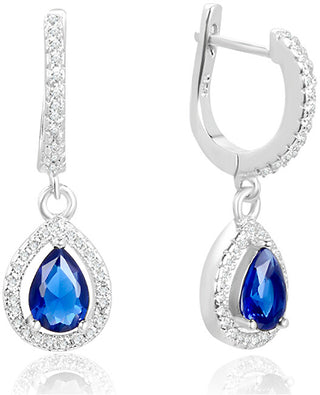 Beneto Zilveren oorbellen met blauwe zirkonia AGUC2248