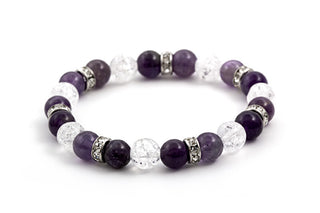 Beneto MINK69/18 Amethist en kristal kralen armband