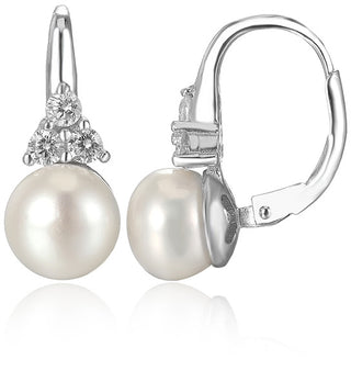 Beneto Luxe zilveren oorbellen met echte WATER parel AGUC2251P - Diameter: 0,6 cm
