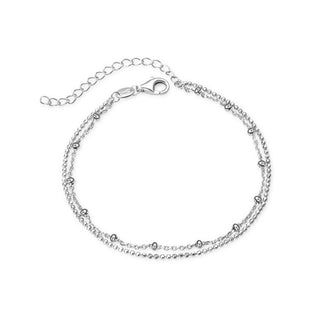 Beneto Bracciale doppio minimalista in argento AGB735/21