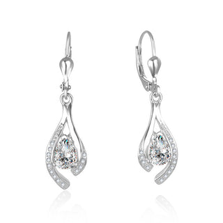 Beneto Bellissimi Orecchini In Argento Con Zirconi Trasparenti Aguc2693-W