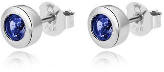 Beneto Delicados pendientes de plata con circonitas azules AGUP2259-BLUE