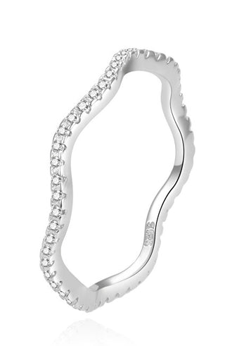 Beneto Originele zilveren ring met heldere zirkonia AGG226 - Schakeling: 58 mm