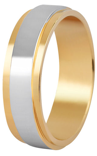Beneto exclusive SPP05 Dvoubarevný ocelový pánský snubní prsten - Obvod: 62 mm