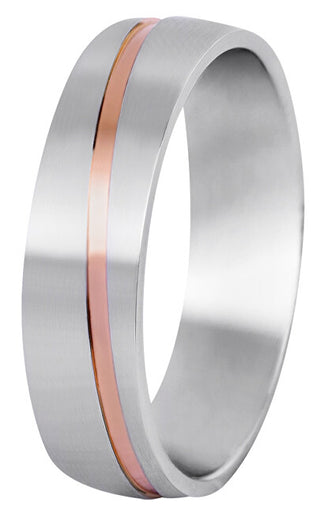 Beneto exclusive Aliança de casamento masculina em aço bicolor SPP07 - Circuito: 72 mm