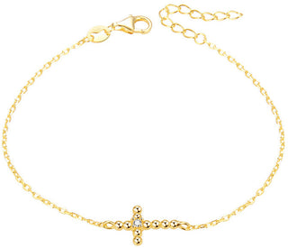 Beneto Vergulde armband met kruis AGB580/21-goud