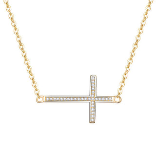 Beneto Colar de prata banhada a ouro com cruz AGS196/47-ouro