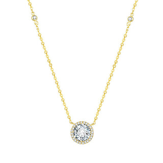 Beneto Colar de prata banhada a ouro com cristais AGS1135/47-ouro