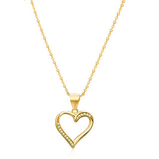 Beneto AGS289/47 - vergulde zilveren hartketting (ketting, hanger)