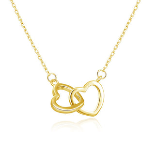 Beneto Collana In Argento Placcato Oro Con Cuori Ags1327 / 47-Gold
