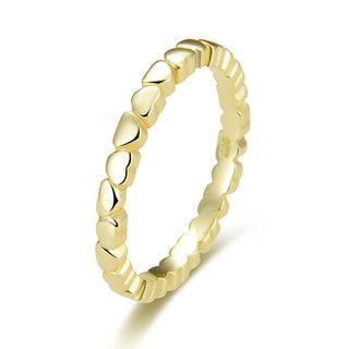 Beneto AGG344 - Gouden zilveren ring met harten - Schakeling: 54 mm