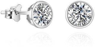 Beneto Pendientes encantadores con circonitas brillantes AGUP - Diámetro: 0,7 cm
