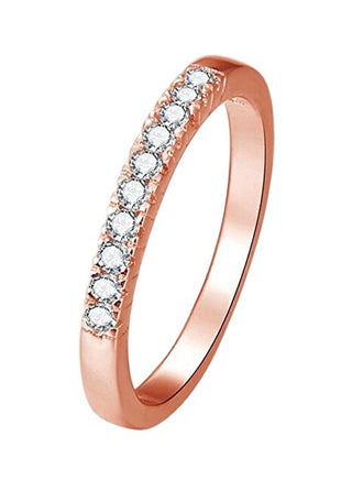 Beneto Anello in argento placcato oro rosa con cristalli AGG188 - Circonferenza: 50 mm