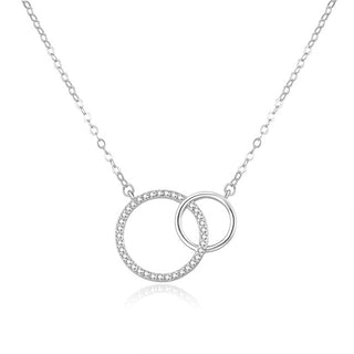 Beneto Mooie zilveren ketting met ringen AGS1157/47
