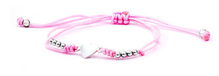 Beneto exclusive Růžový náramek Cabala Heart Stahovací šňůrka AGB541