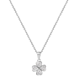 Beneto Zilveren ketting met klavertjevier AGS1141/47