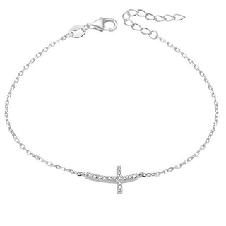 Beneto Zilveren armband met kruis AGB484/20