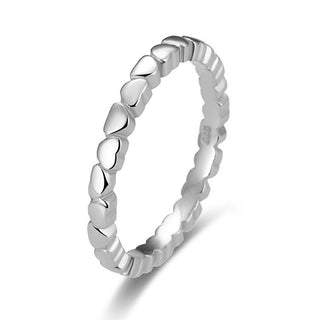 Beneto Anello In Argento Con Cuori Agg344 - Circuito: 52 Mm