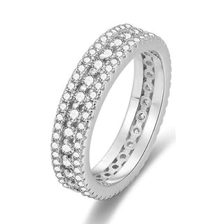 Beneto Anel de prata com zircônia AGG325 - Circuito: 52 mm