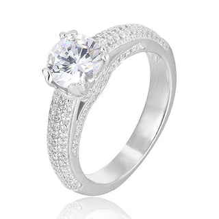 Beneto Silver ring with zirconia AGG342 - Circuit: 50 mm