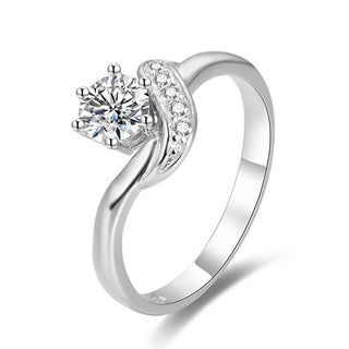 Beneto Silver ring with zirconia AGG345 - Circuit: 50 mm