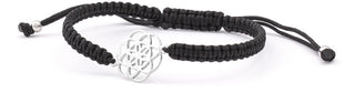 Beneto exclusive Elegantní Kabala náramek s černou šňůrkou Mandala AGB545