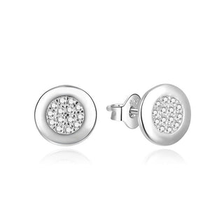 Beneto Zilveren glitteroorbellen met zirkonia AGUP2318L