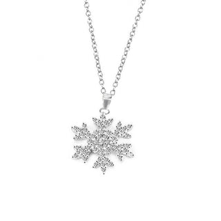 Beneto Sneeuwvlok glitter zilveren ketting AGS1333/47