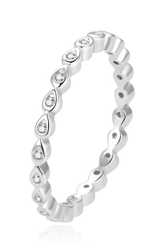 Beneto AGG371L Glitter Zilveren Ring - Circuit: 52 mm