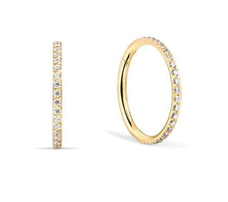Bering Sparkling Gold Plated Rings with Zirconia Arctic Symphony 730-27-05