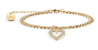 Bering Beautiful Arctic Symphony Heart Charm Bracelet Gold Plated 650-27-190