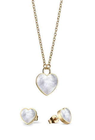 Bering Arctic Symphony Romantic Gold Plated Jewelry Set 431-715 (Necklace, Earrings)