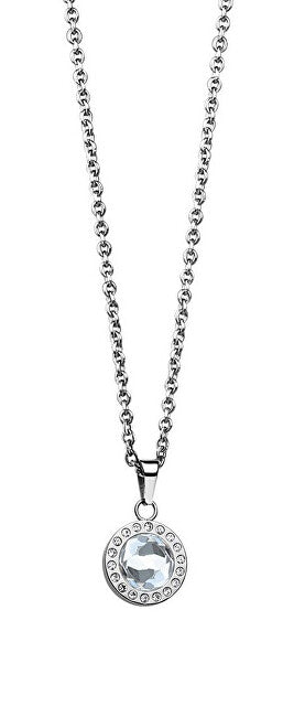 Bering Decent Artic Symphony Clear Crystal Steel Necklace 429-17-450