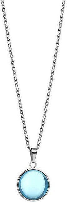 Bering Artic Symphony Blue Crystal Decent Steel Necklace 430-18-450