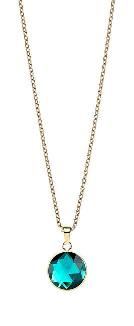 Bering Decent Artic Symphony Gold Plated Turquoise Crystal Necklace 436-256-450