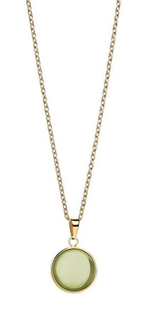 Bering Decent Artic Symphony Gold Plated Green Crystal Necklace 430-255-450
