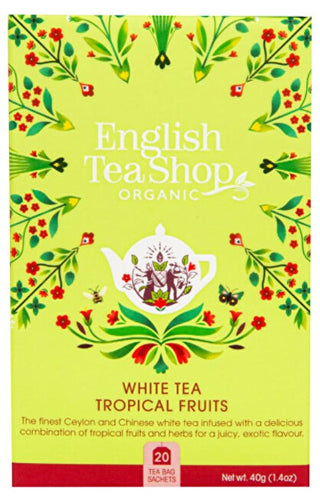 English tea shop White tea con tropical fruits BIO 20 bags