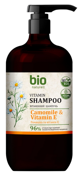 Bio naturell Camomilla e vitamina E, shampoo per capelli, nutriente, 946 ml