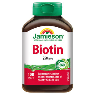 Jamieson Biotin 250 mg 100 tablets