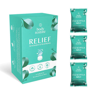Body restore Set of aromatic shower compresse Eucalyptus and Mint Shower Steamers 3 pezzi