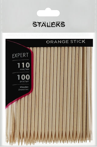Staleks Expert Bastoncino di Legno Arancione 110 mm 100 pezzi — Bastoncini Unghie